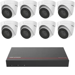 Sistema de vigilancia Hikvision 8 Cámaras IP 2MP IR 30M NVR 8 Canales PoE SSD 1TB preinstalado