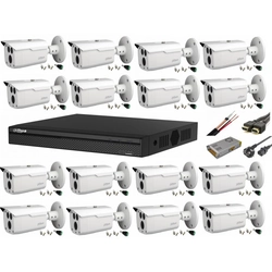 Sistema de vigilância por vídeo Full HD com 16 câmeras Dahua 2MP HDCVI IR 80m, com todos os acessórios, internet ao vivo