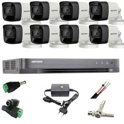 Sistema de vigilância profissional Hikvision 8 câmeras 5MP Turbo HD IR 40m