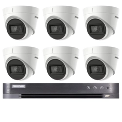 Система за наблюдение 6 Hikvision камери 8MP, 4in1, обектив 2.8mm, IR 60m, DVR 8 канали 4K, 8MP