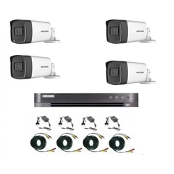 Система за видеонаблюдение Hikvision 4 камери 2MP Turbo HD IR 80 M и IR 40 M с DVR Hikvision 4 канали, пълни аксесоари