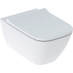 Smyle Square washdown toilet bowl set,B35.5 cm,H37.5 cm,T54 cm, concealed fixings, Rimfree, with toilet seat, top fixing, with