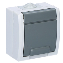 Socket 1-krotne, surface-mounted, IP55, gray, AQUANT