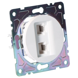 Socket RJ45/RJ11, white, BETA ONNLINE