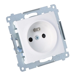 Socket with grounding and shutters, white Simon54