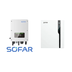 SOFAR hibrīda pārveidotājs HYD6000-EP + SOFAR AMASS GTX 5000 Akumulators 5.12 kWh