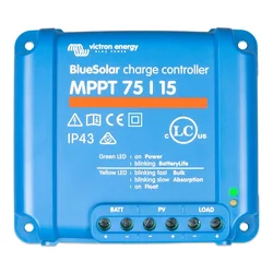 Solar charger 12V 24V 15A Victron Energy BlueSolar MPPT 75/15 - SCC010015050R
