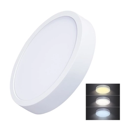 Solight LED mini panel CCT, surface mounted, 24W, 1800lm, 3000K, 4000K, 6000K, round, WD174