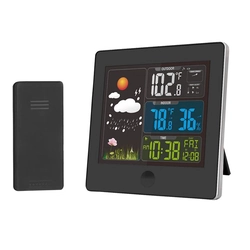 Solight meteorológiai állomás, színes LCD, hőmérséklet, páratartalom, RCC, fekete, TE80