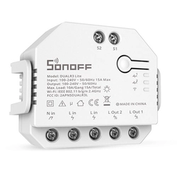 SONOFF Smart 2-channel Wi-Fi jungiklis su elektros skaitikliu