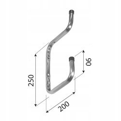 SOPORTE GANCHO GARAJE PARA DOS ESTANTES 200