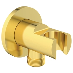 Soporte para alcachofa de ducha Ideal Standard IdealRain, con conector, Oro cepillado