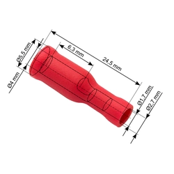 Soquete de conector isolado 4,0 24,5mm 100 Pcs