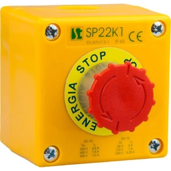 Spamel Cassette with turn safety button 1R IP65 yellow 1x stuffing box M20 (SP22K15-1)