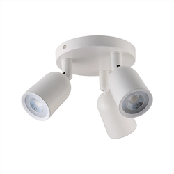 Spots LED Brancos - 3xGU10 - Parede - Fixação - IP20