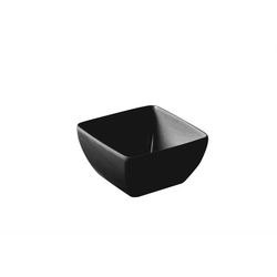 Square black melamine bowl 125x125 mm