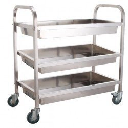 Stainless steel 3-shelves trolley (screwed) - deep INVEST HORECA WT-A00906 WT-A00906