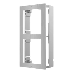 Stainless steel apparent mounting frame, 2 modules, for modular Intercom - HIKVISION DS-KD-ACW2-S