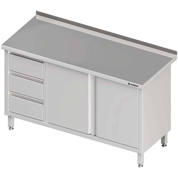 Stainless Steel Cabinet 3 Drawers (L) D.Wing 120x60 Stalgast