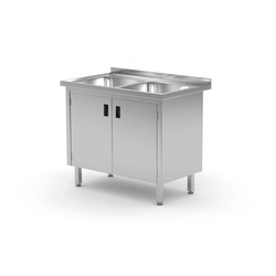 Stainless Steel Cabinet With 2 Sinks 100x70x85 Polgast 228107