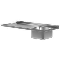 Stainless Steel Gastronomic Countertop With Sink 100x60 Polgast Bl-201106