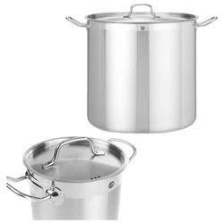 Stainless Steel Gastronomic Pot Tall With Lid 95l Ø50 Cm Hendi 833025 - 10 Years Warranty