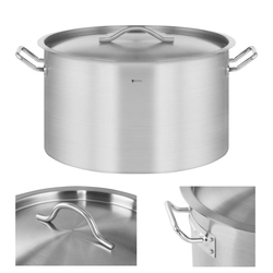 Stainless steel gastronomy pot with lid for induction cooker 58 L