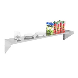 Stainless steel shelf 150 x 30cm reinforced