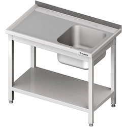 Stainless steel sink (P) with shelf 120x70 | Stalgast