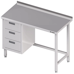 Stainless Steel Table 3 Drawers (L) 140x60 Stalgast