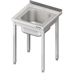 Stainless Steel Table With Sink And Hole For Chopper 600x600, Bolted Stalgast