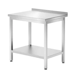 Stainless Steel Wall Table With Shelf Bolted 800x600x850 Hendi 817261