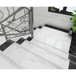 Stair tiles 100x30 HIGH GLOSS MARBLE grooved