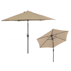 Standing garden umbrella, tilted 270 cm, gray-brown