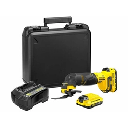 Stanley FatMax SFMCE500D2K-QW акумуляторна багатофункціональна вібраційна машина 18 V | 8000 - 12000 1/min | 2,8 ° | Вугільна щітка | 2 x 2 Ач акумулятор + зарядний пристрій | У валізі