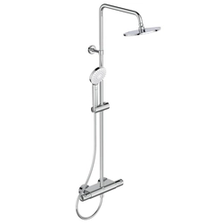 Stationair douchesysteem Ideal Standard Ceratherm T50, met Ø200 hoofd-, planchet- en handdouche, chroom