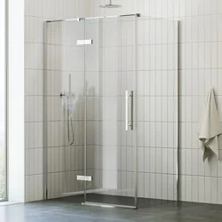 Stationaire muur Ravak Cool!, COPS-100 chroom+glas Transparant