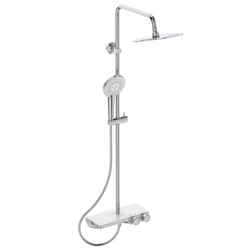 Stationary shower system Ideal Standard Ceratherm S200, with Ø250 head, shelf and hand shower, chrome