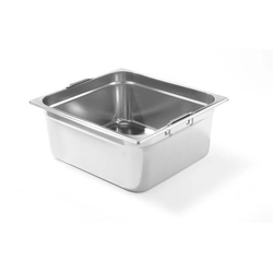 Steel container GN 2/3-200 mm retractable handles | Hendi