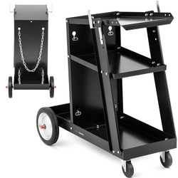 Steel workshop welding trolley with 3 shelves, load capacity up to 80 kg