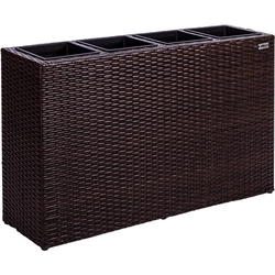 STILISTA Pot with 4 pots, woven poly rattan, brown