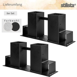 STILISTA Stapelhulp 8 stuks, zwart