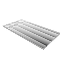 Stiropor ploča za podno grijanje s aluminijskim slojem, ravni element s dva luka, OPAL EPS300 1200x600x25 mm