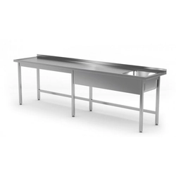 Stół ze zlewem bez półki - komora po prawej stronie 2200 x 700 x 850 mm POLGAST 211226-6-P 211226-6-P