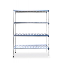 Storage rack, 4 perforated shelves