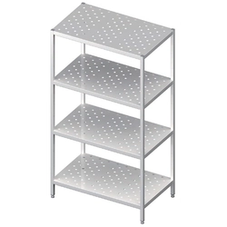 storage rack, perforated shelves 1400x400x1800 welded