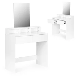 Stort moderne kosmetisk toiletbord med spejlskuffe