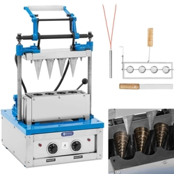 Stroj na výrobu vaflí na pečenie oblátok zmrzlinových kornútkov 4200 W 100-120 ks./čas.