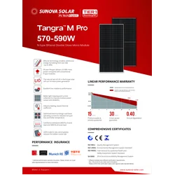 Sunova Solar SS-580-72MDH(T) 580W Srebrni fotonaponski modul