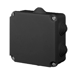 Surface-mounted box, hermetic PK-2 108x108x58 IP55, EP-Lux, 6 glands, black